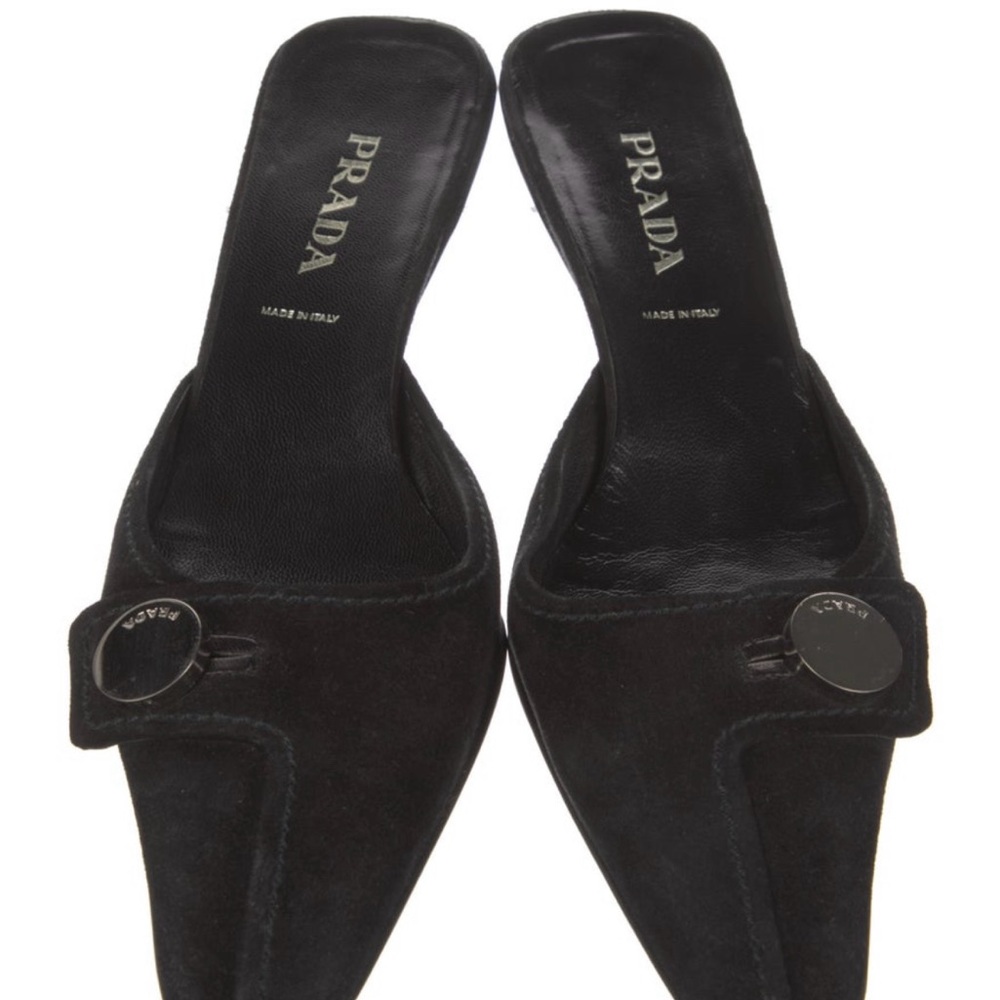 Prada Women's Black Suede Mules
